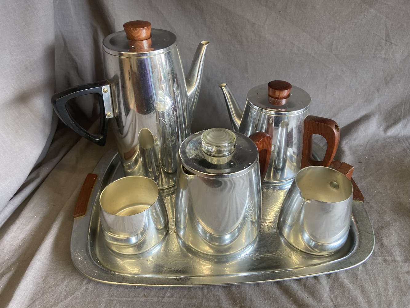 Mid century Sona tea and coffee set on tray
