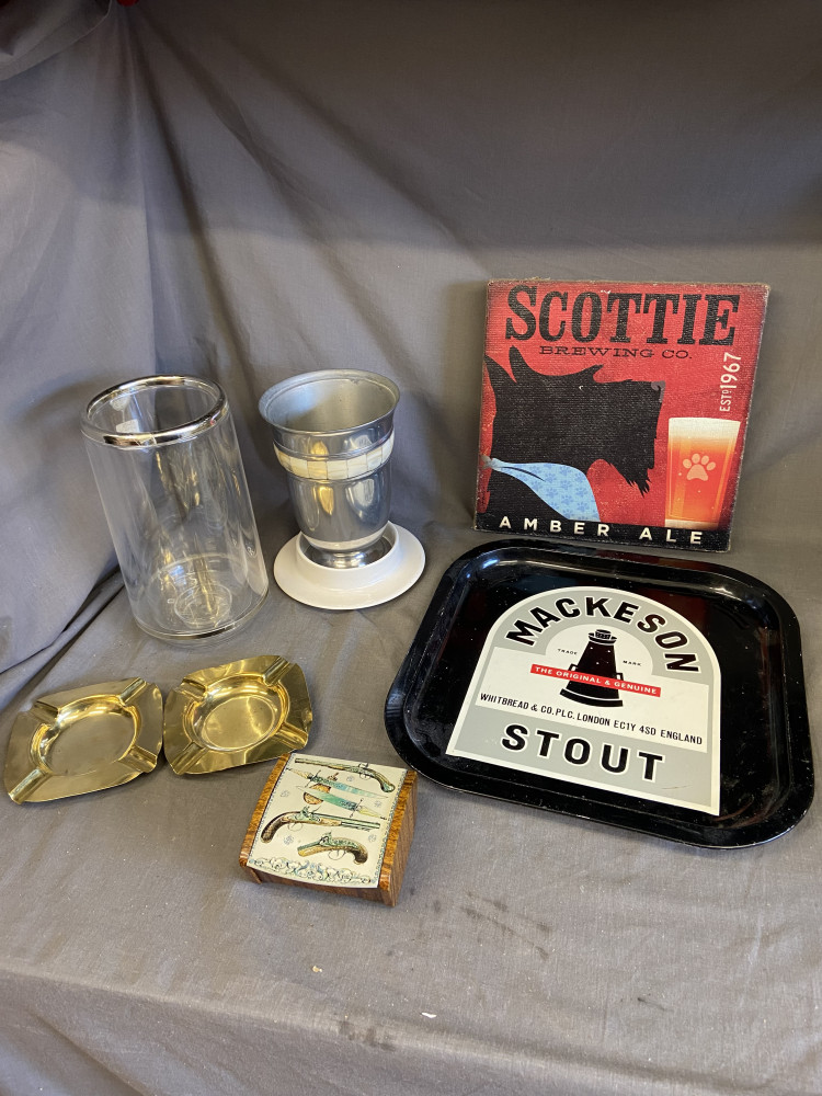 Pub items inc 2 drink coolers and rare tray