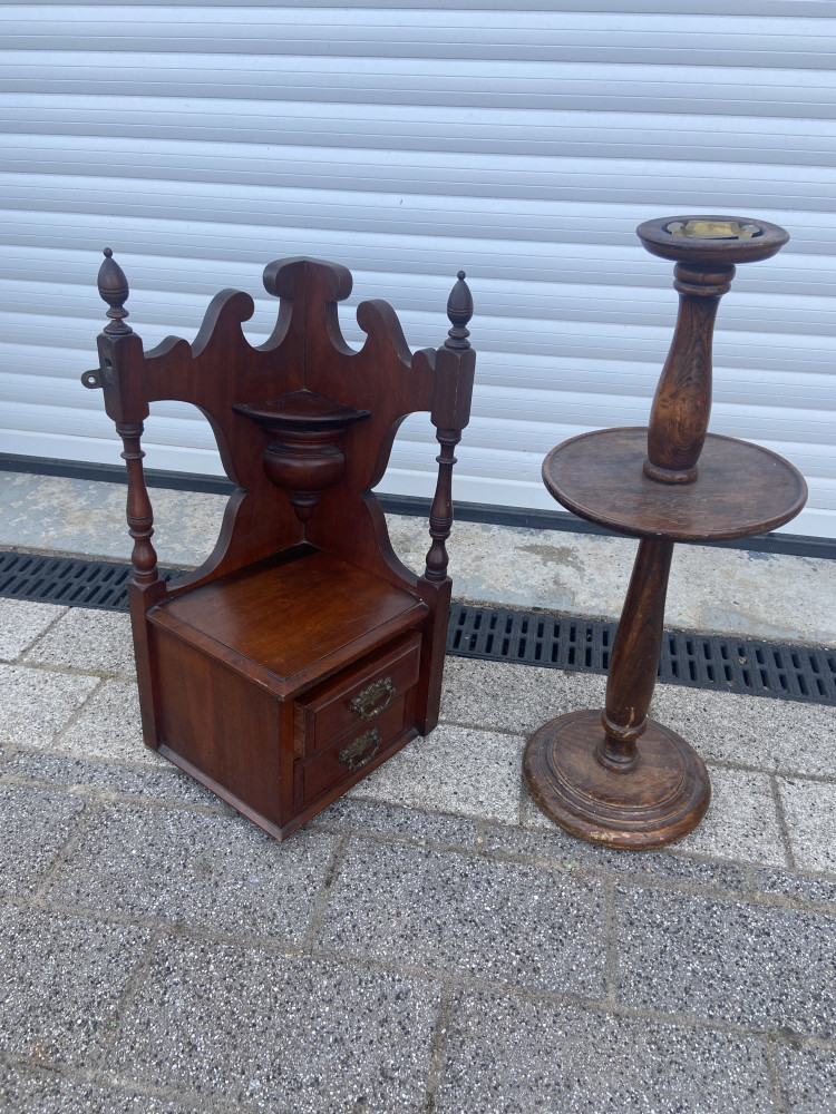 Smokers stand with ashtray and Georgian Corner unit