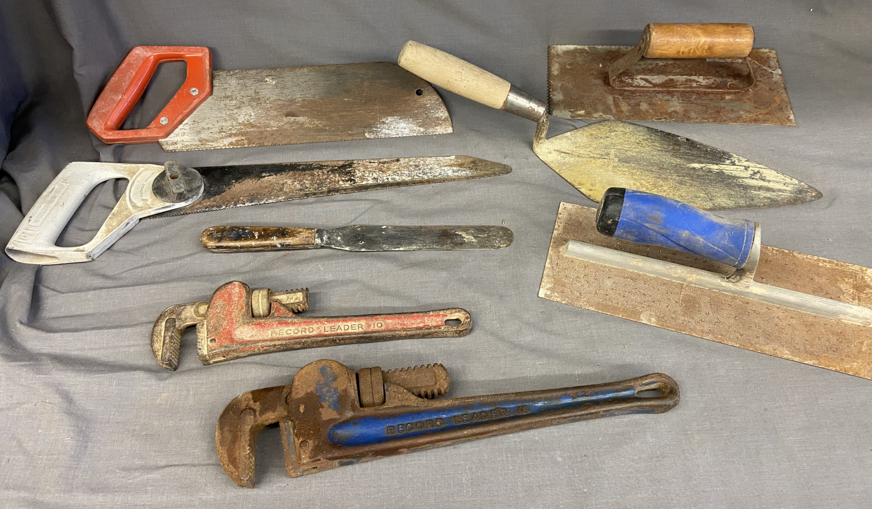 Record leader 16 and 10 inch Stilsons and other mixed tools