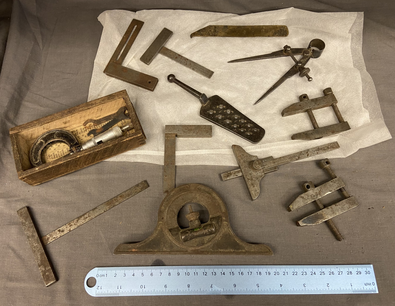 Miniature apprentice tools and a micrometer