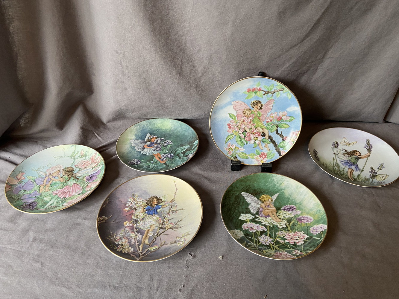 6 Flower fairy plates
