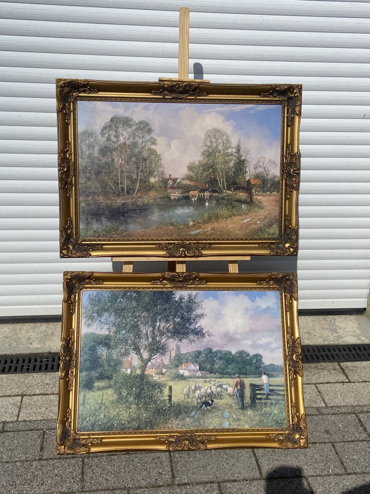 2 Large framed Prints on board 89cms x 64cms each