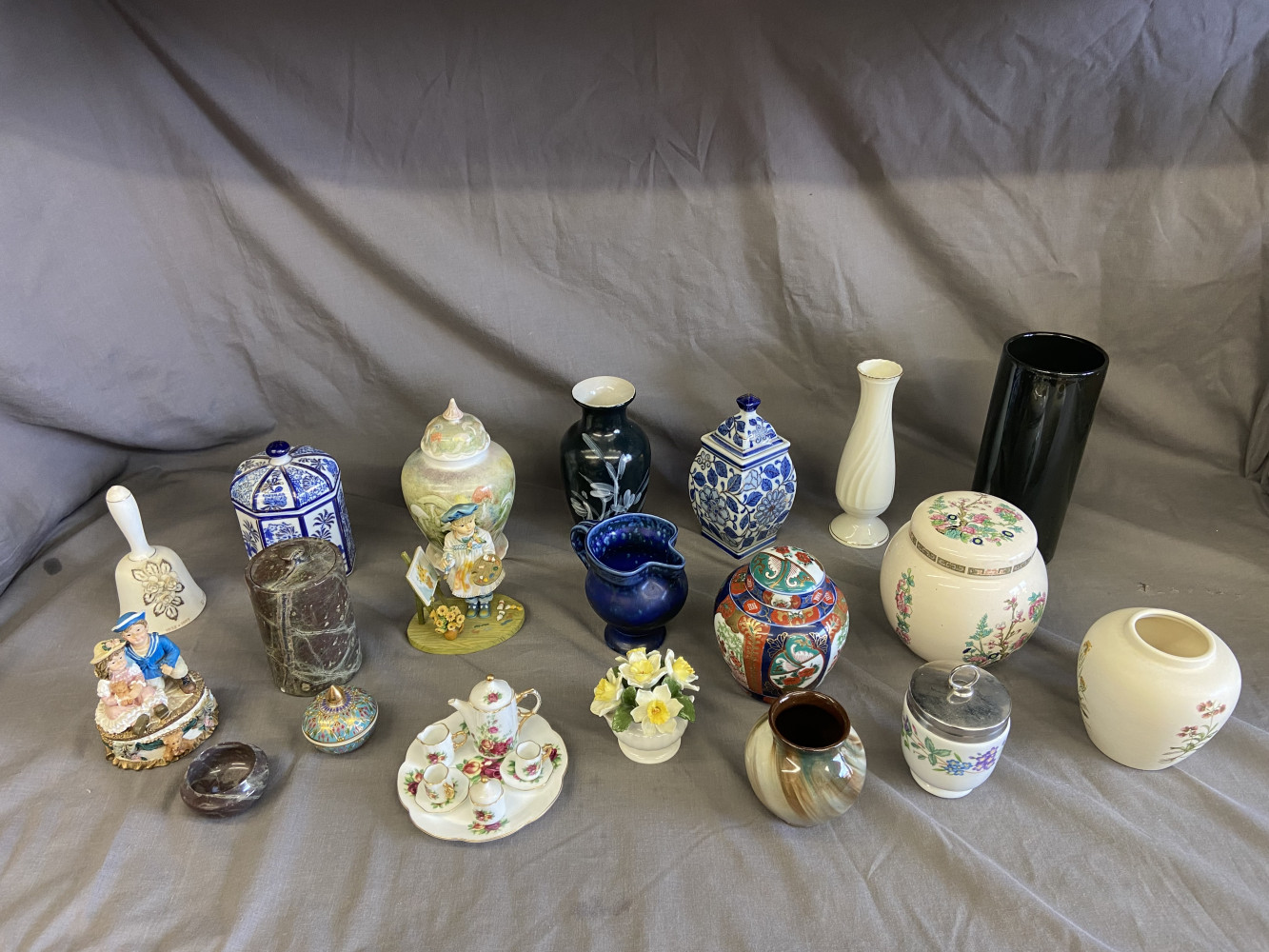 Mixed china and ceramics including miniature tea set