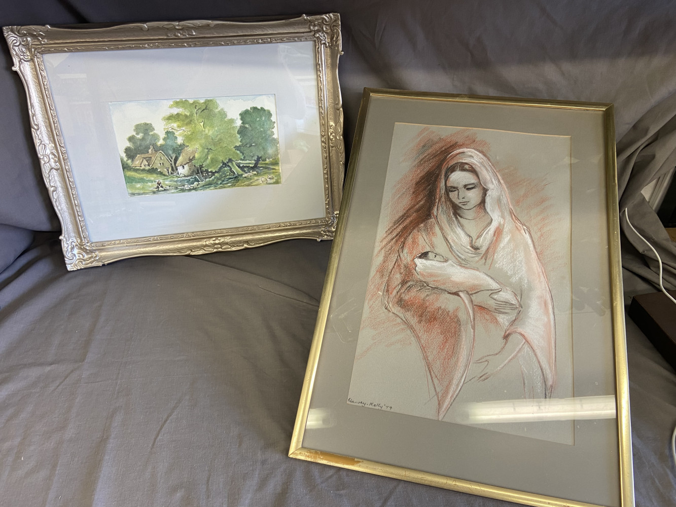 Signed pastel drawing and other water colour