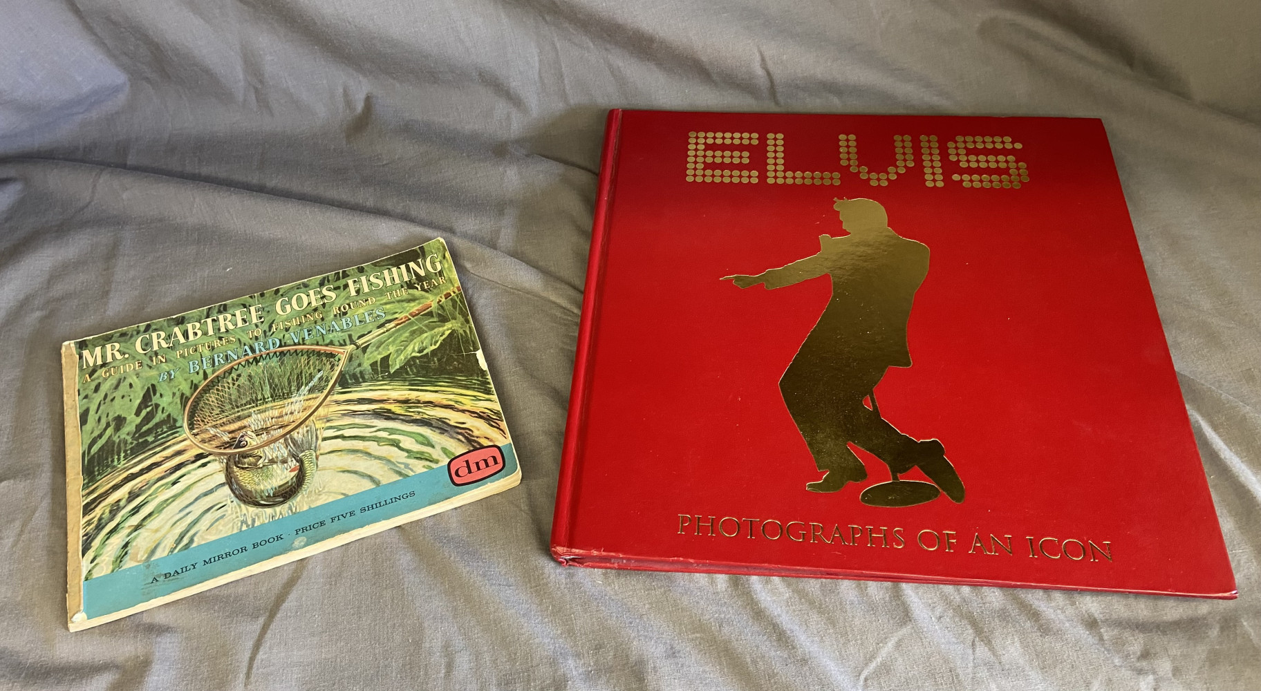 Crabtree Goes Fishing by Bernard Venables 9th Edition and large ELVIS Book