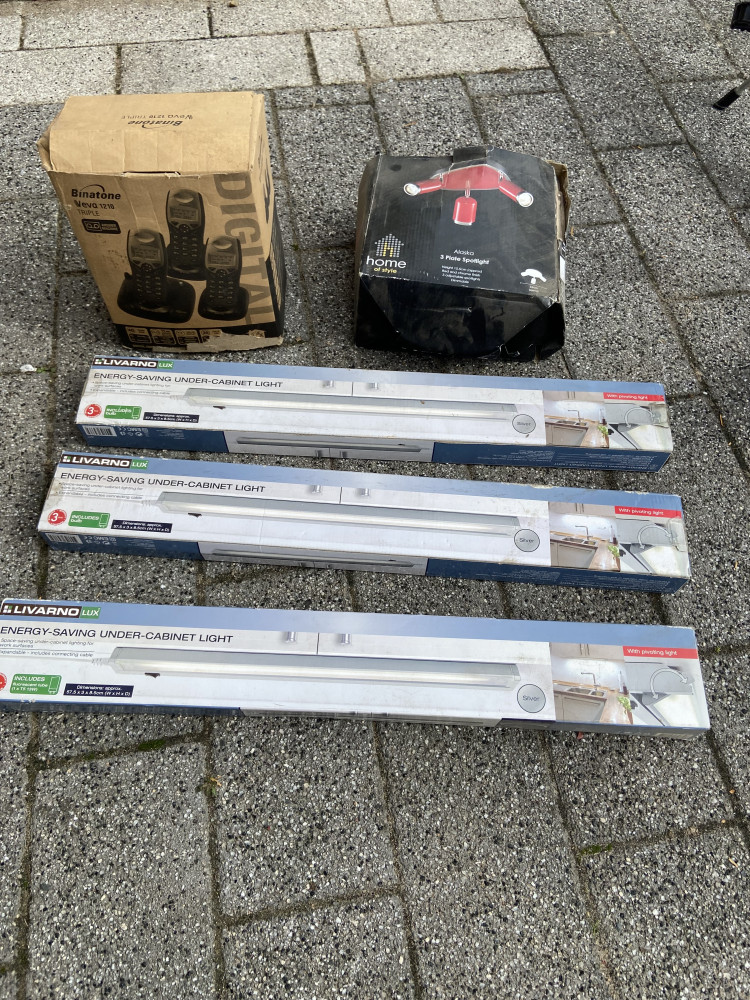 Under counter lights, phones and ceiling lights