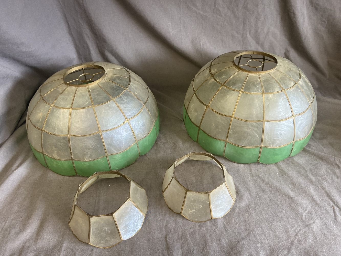 4 Vintage Glass shades one A/F