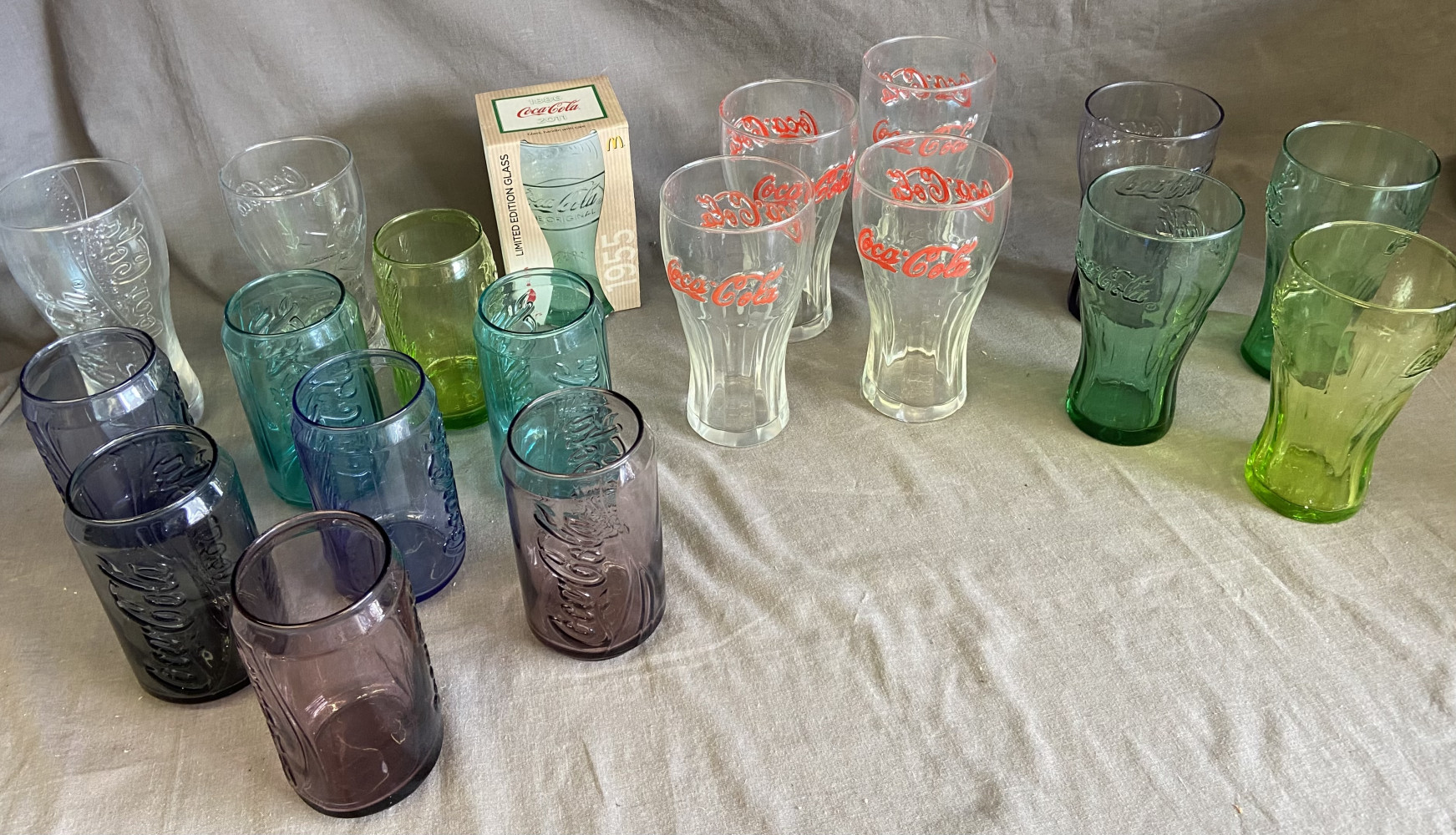 Job lot of Coca Cola glasses