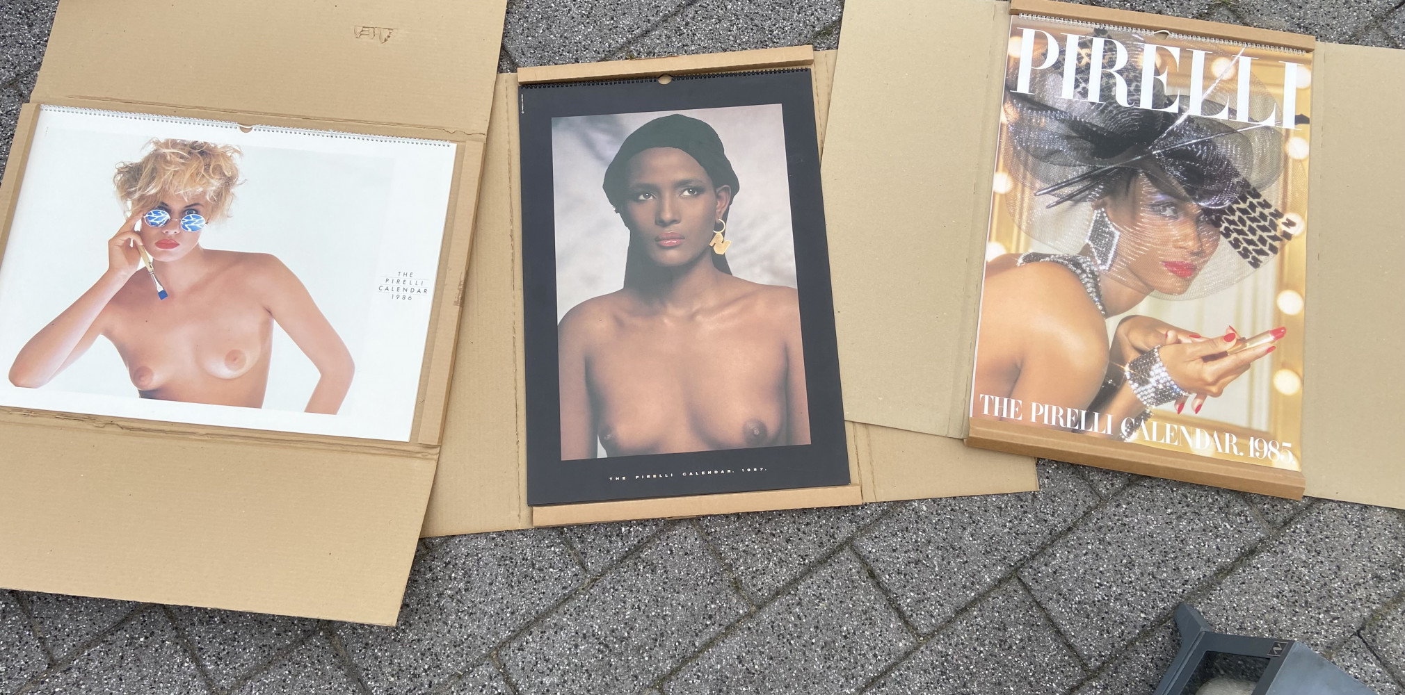 3 Original Boxed Pirelli Calendars, 85,86 and 1987