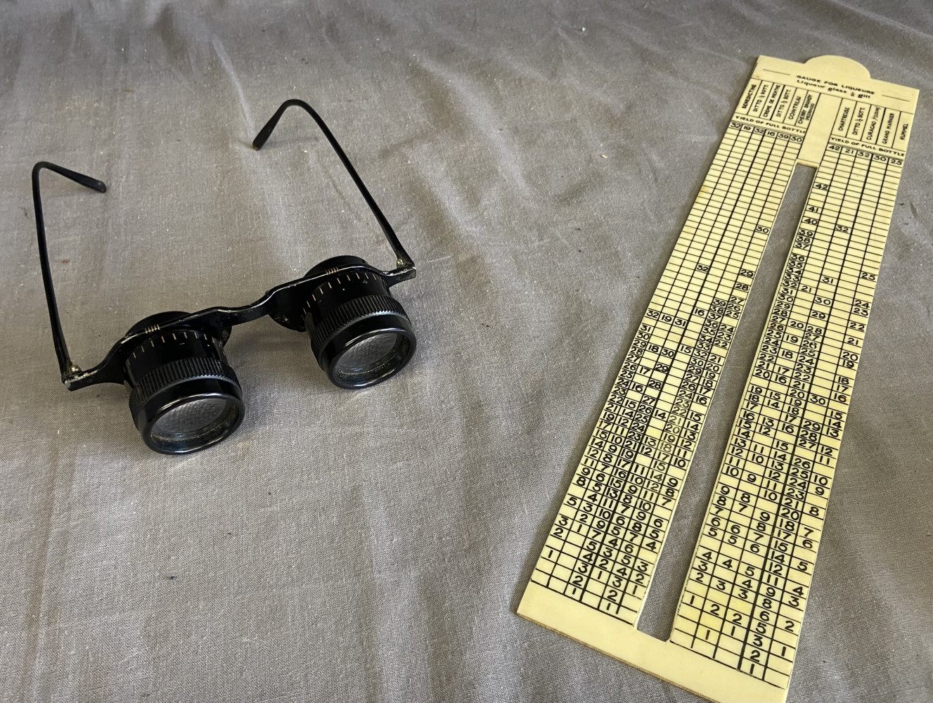 Binocular Glasses and Vintage chart