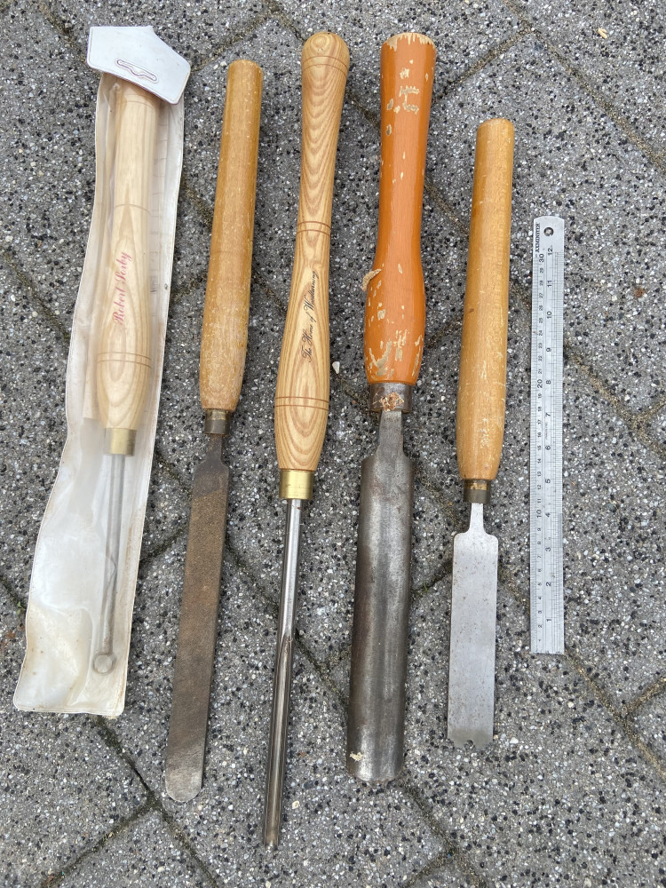 6 mixed large Lathe wood turning chisels