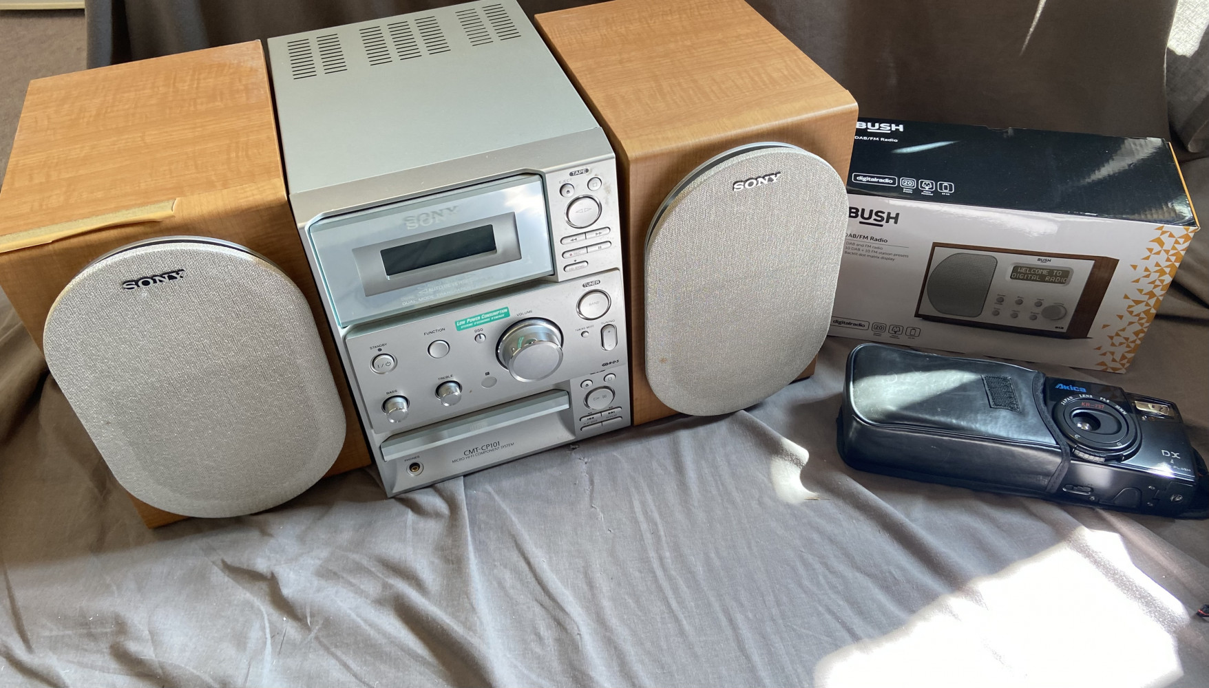 Sony mini hifi system, camera and radio