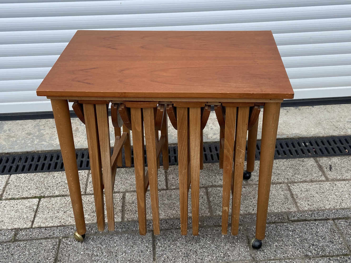Danish Folding Nest of tables 62 x 42cms