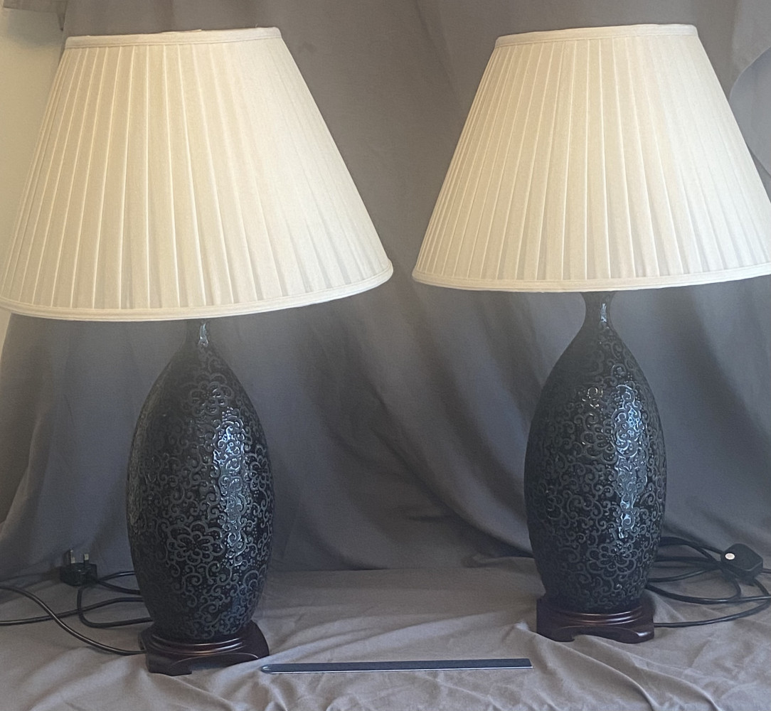 Pair of very large decorative lamps