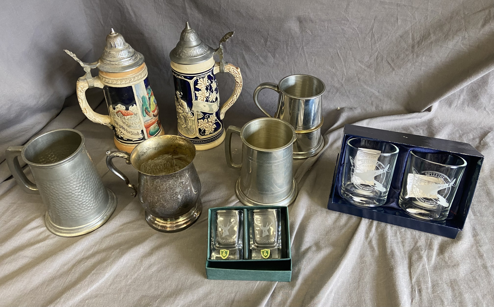 Barware items inc spitfire glasses