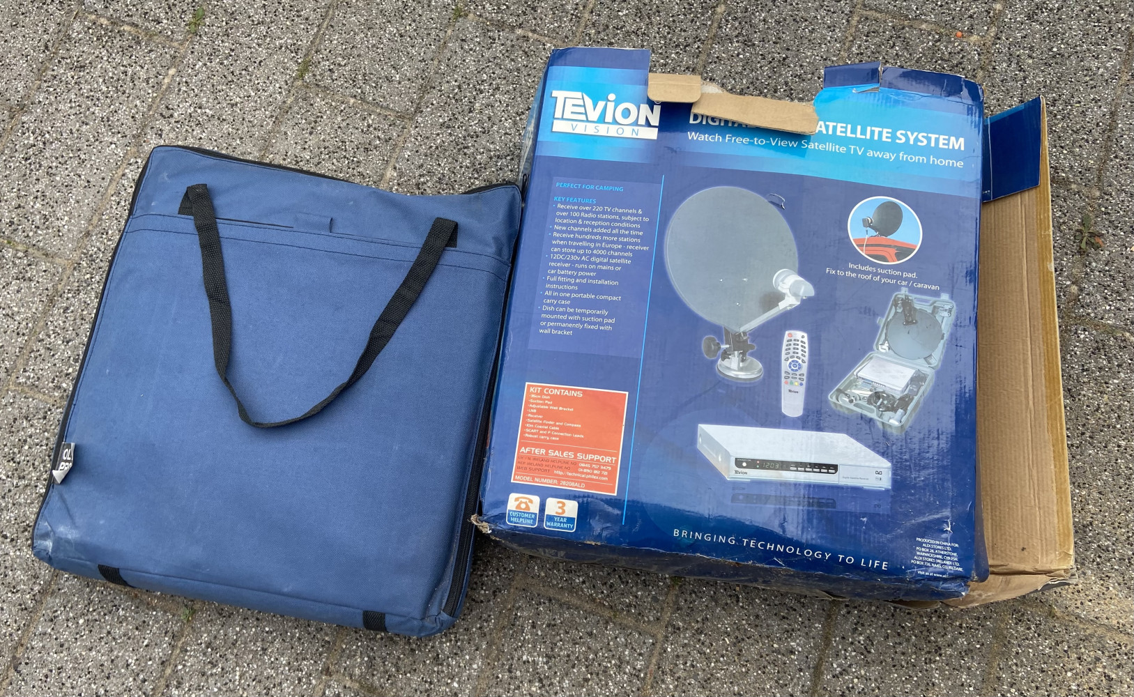 Portable satellite dish and Television