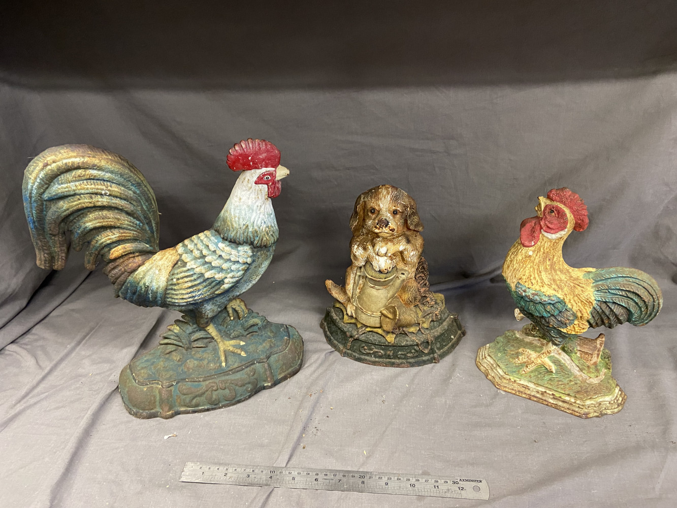 3 cast iron door stops inc large cocktail