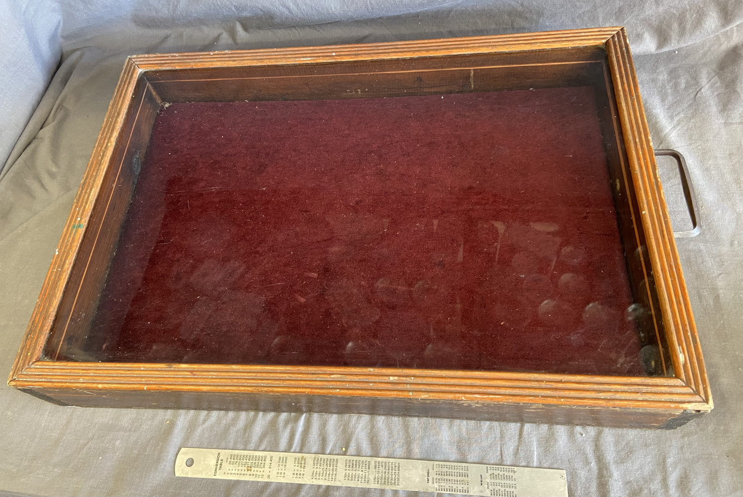 Glass topped display case sizes