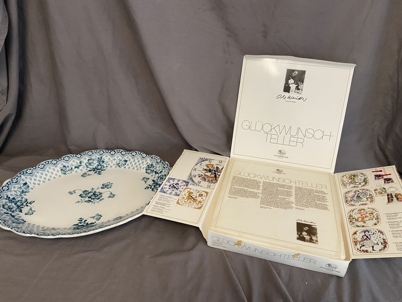 Gluckwunsch Teller plate and large meat platter