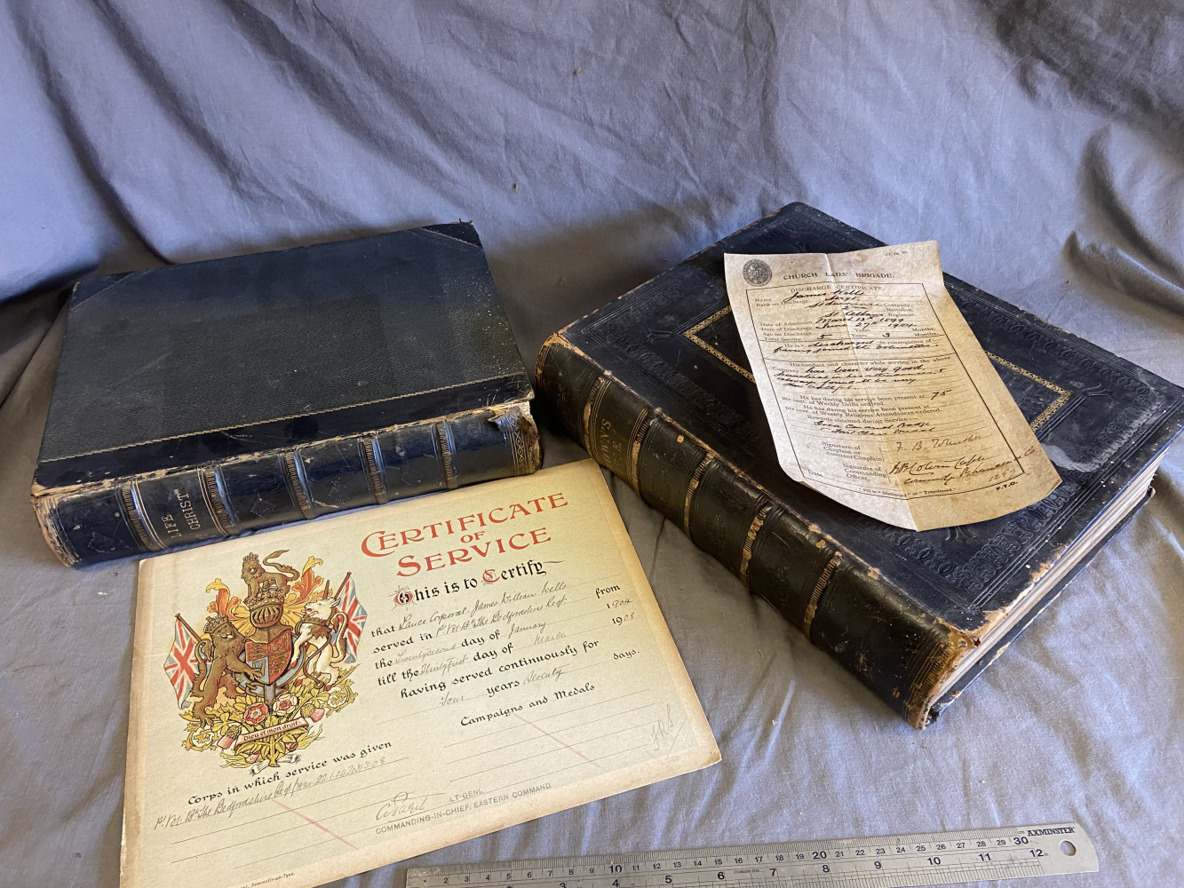 2 large family bibles with provenance letters