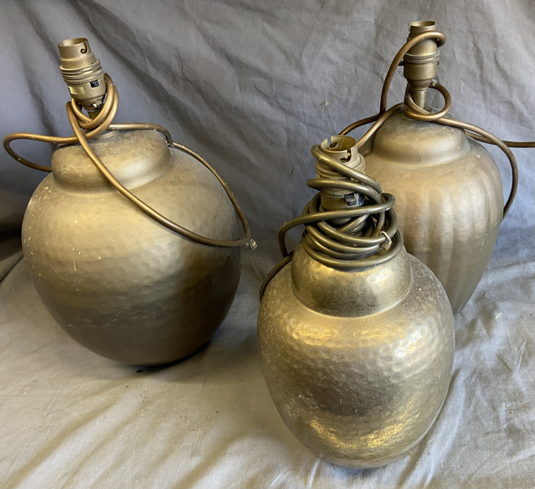 3 metal lamp bases