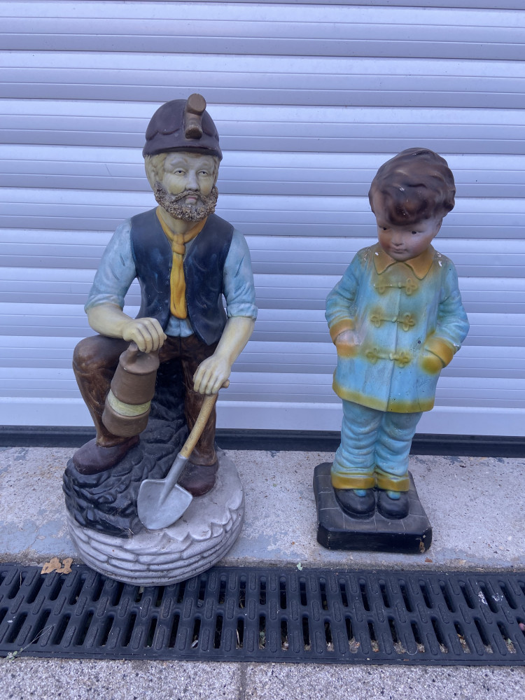 Two large ceramic statues minor 55cms other one A/F