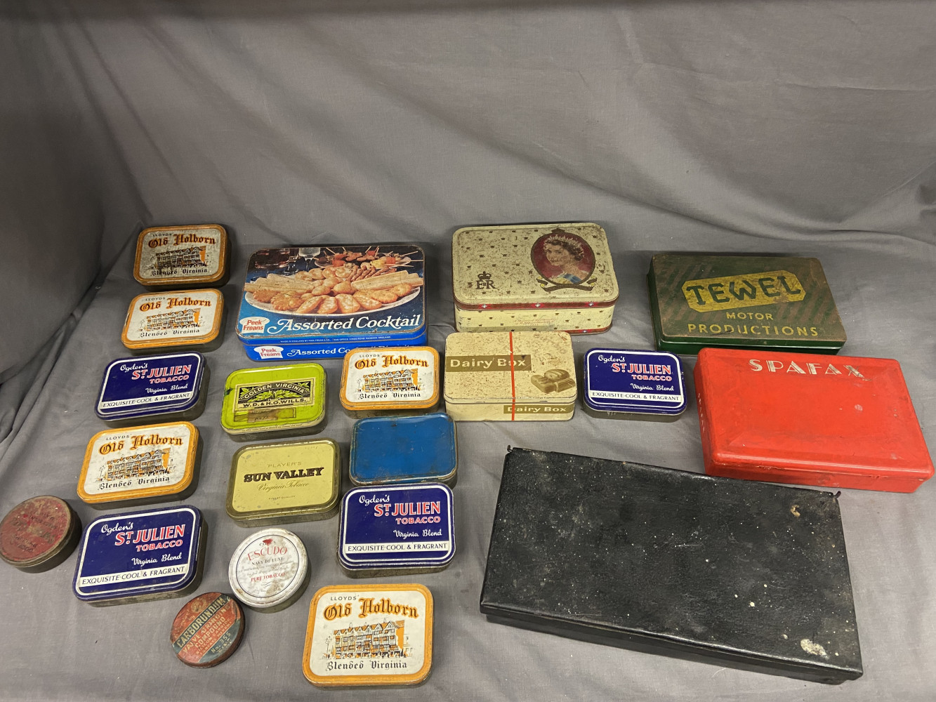 Vintage Tins full of car spares and Automobilia