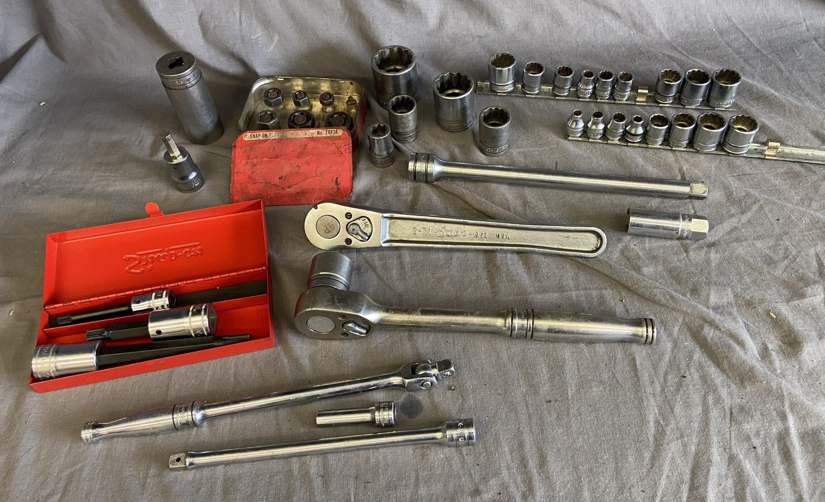 Snap On tools including wrenches and sockets