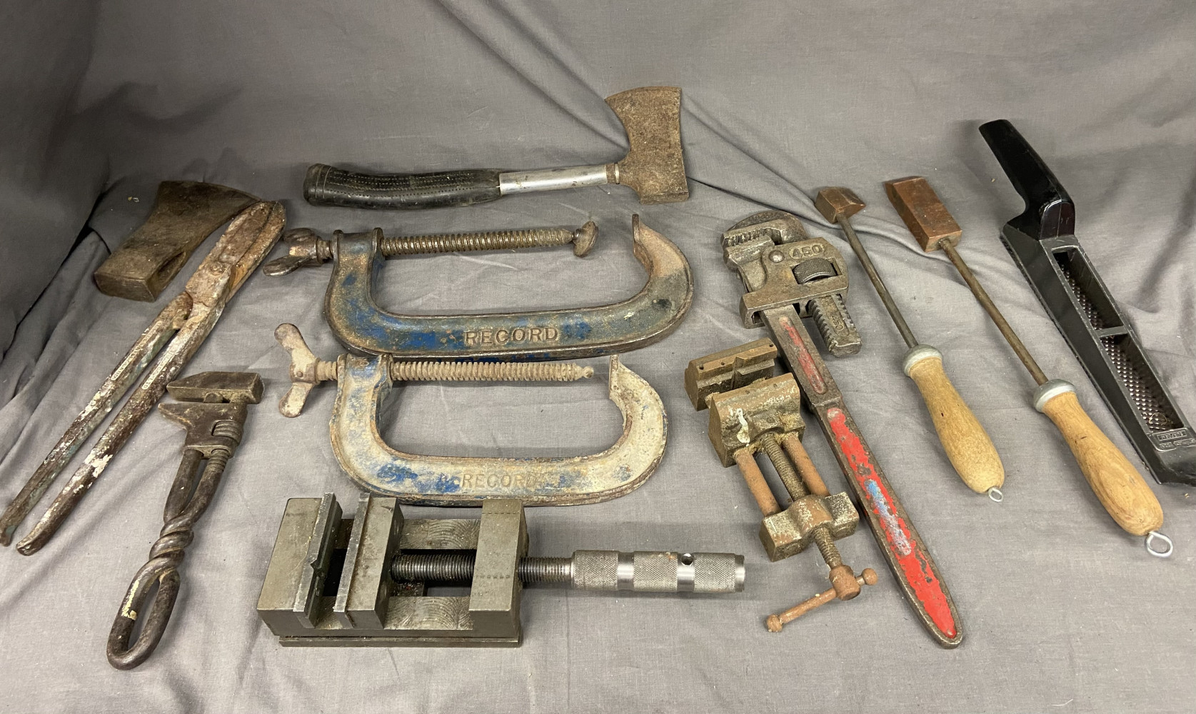 Vices, axe, G clamps and other heavy tools