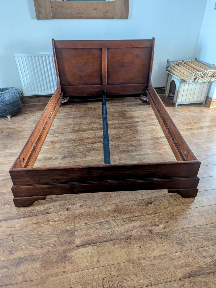 Hardwood Sleigh bed