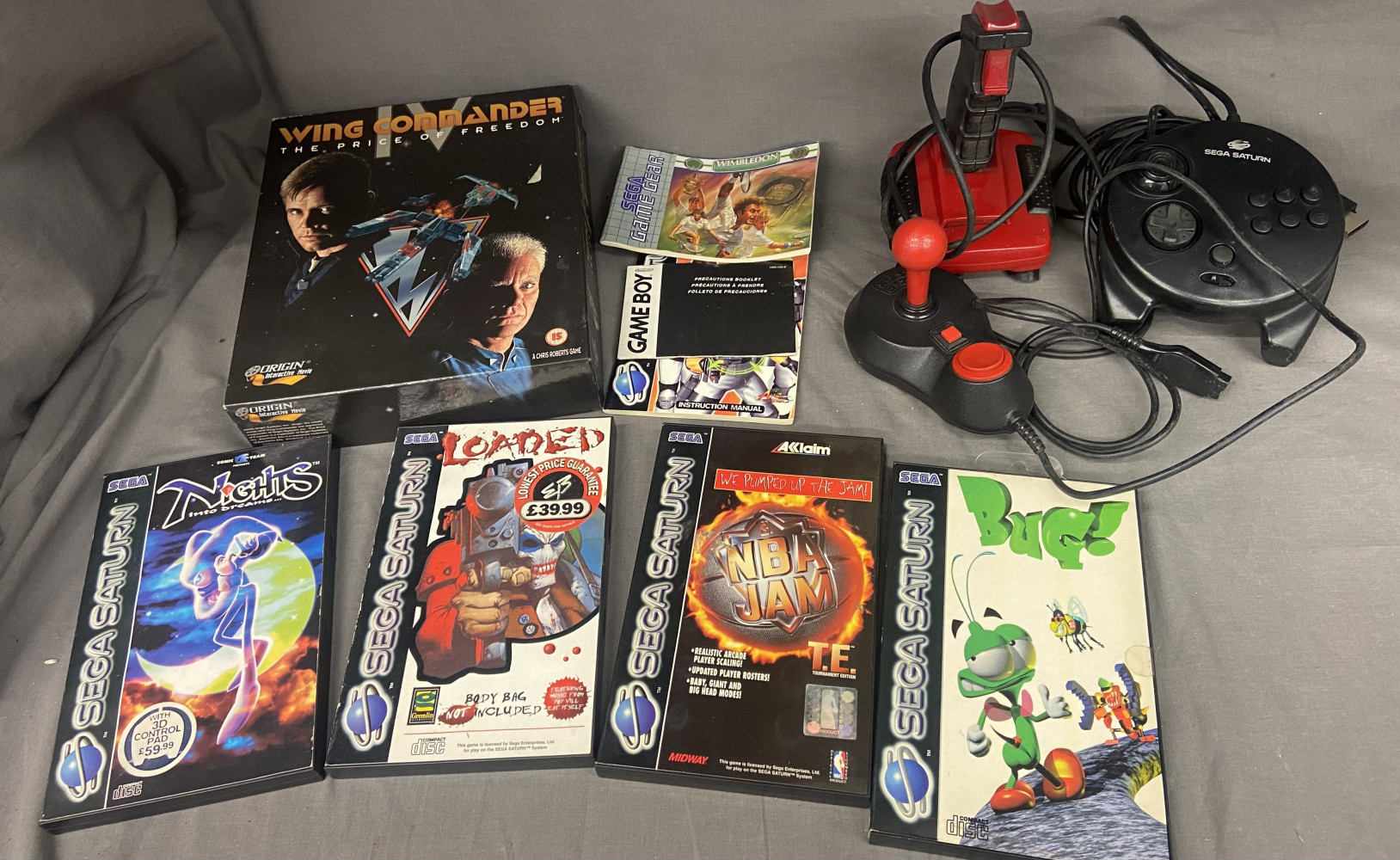 Sega Saturn games and controller and other mixed computer items