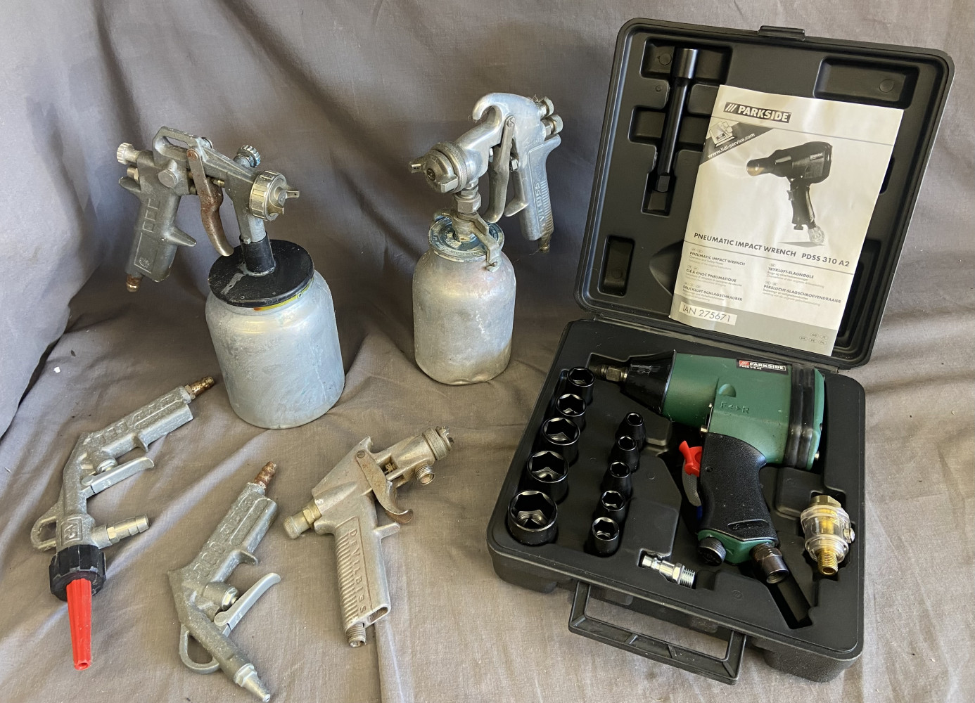 Compressor tools including new air ratchet