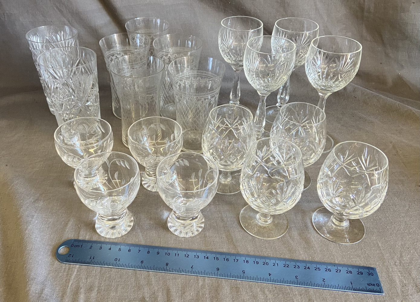 Sets of glasses some crystal