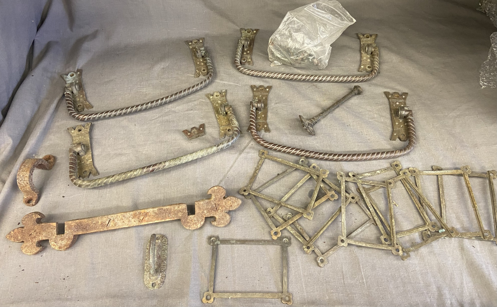 Brassware and metalware from an old church