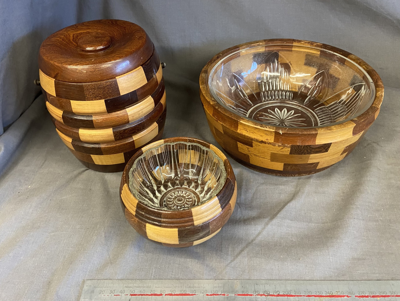 Vintage Woodenware ice bucket with liner