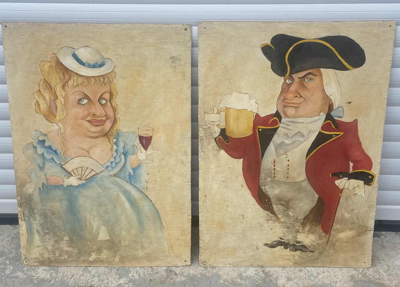 2 Vintage Fairground paintings on boards