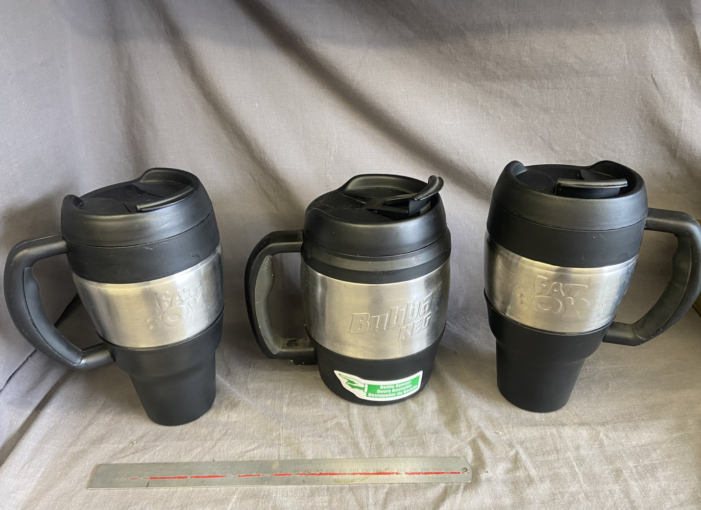 2 large Fat boy flask and bubba keg