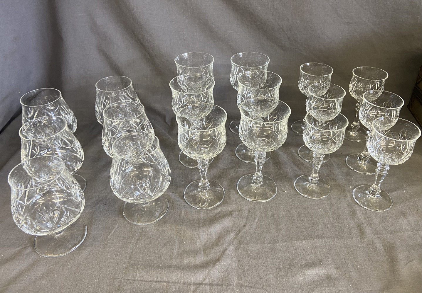 3 sets of Crystal glasses