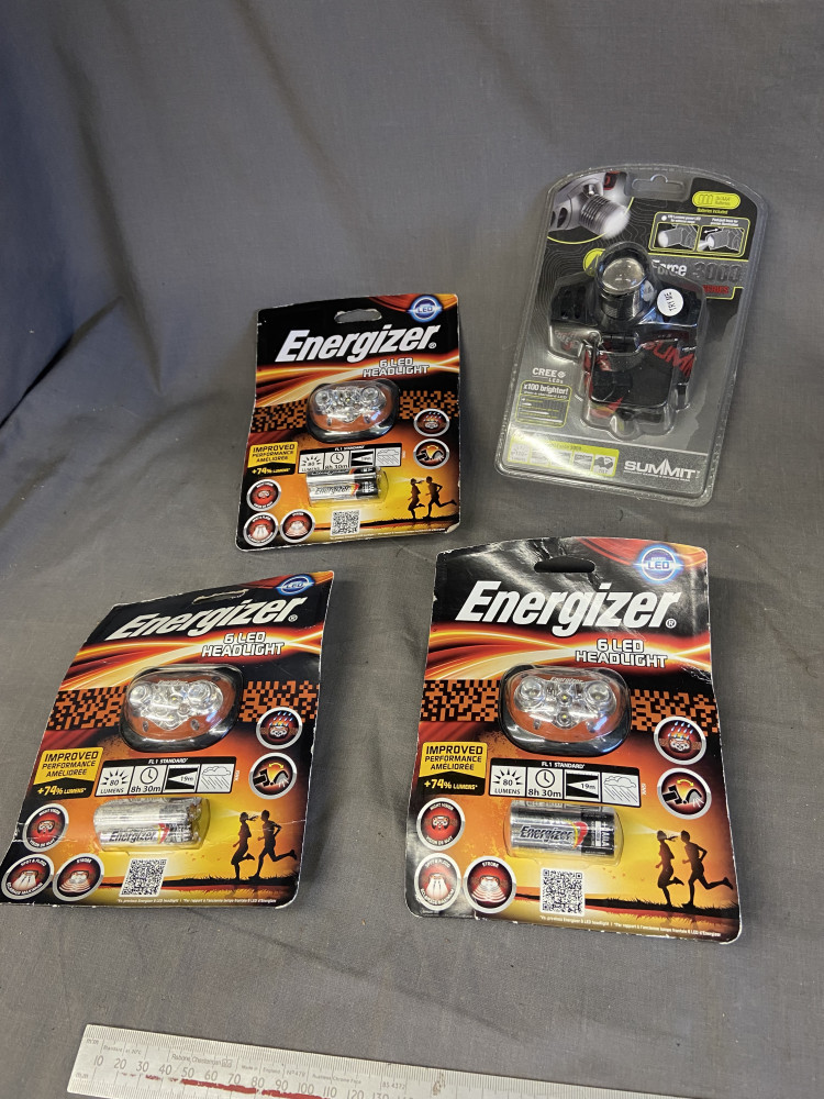 4 unused head torches
