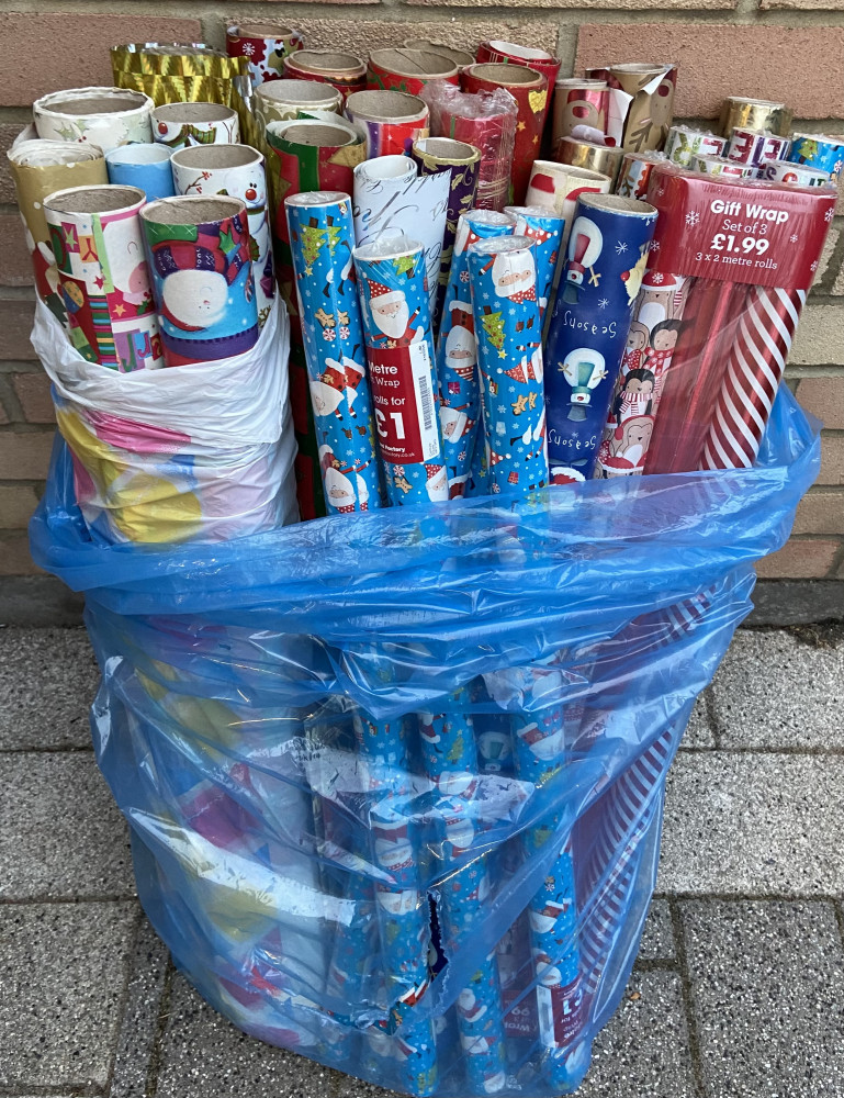 Huge lot of Christmas wrapping paper