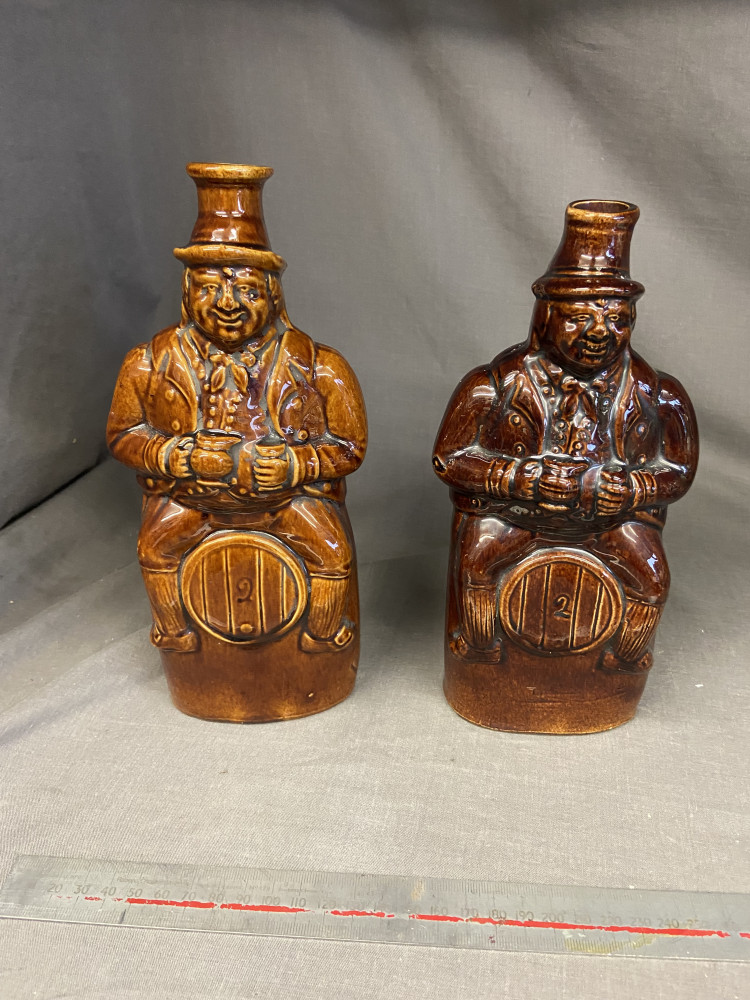 2 Rockingham treacleware vessels