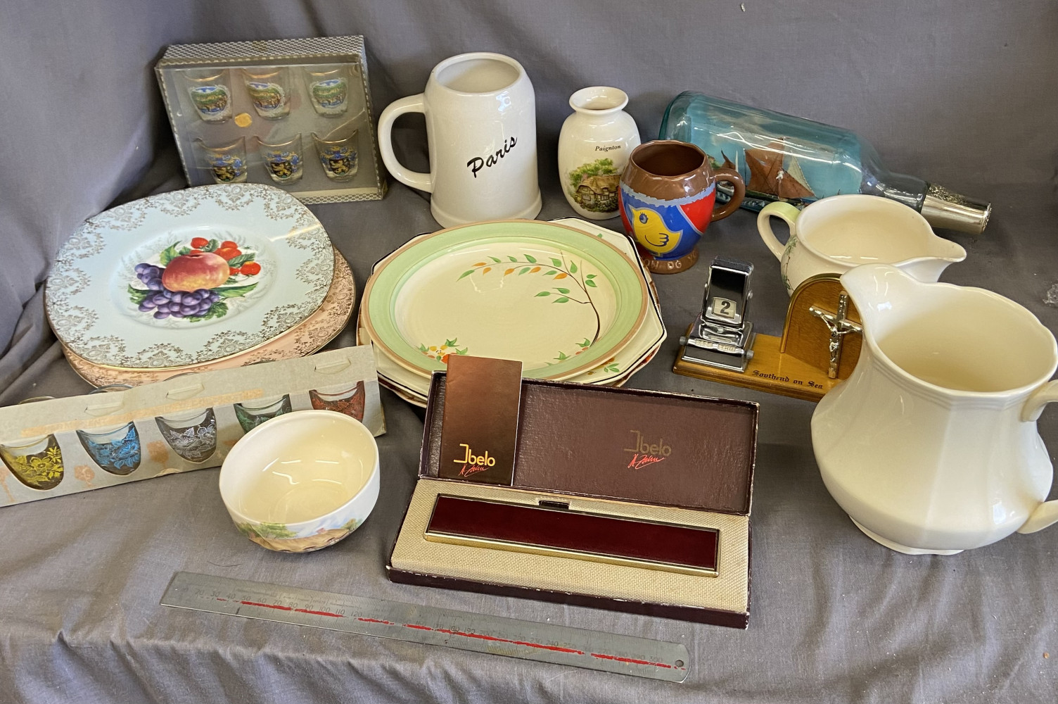 Vintage Ibelo lighter, and lots of vintage pottery and tourist pieces