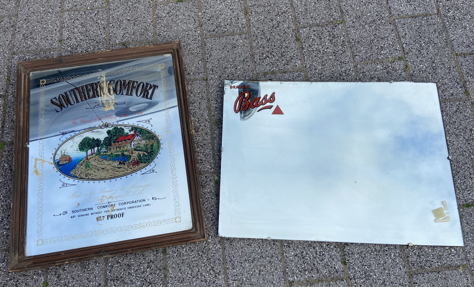 Vintage Southern Comfort and Bass mirrors