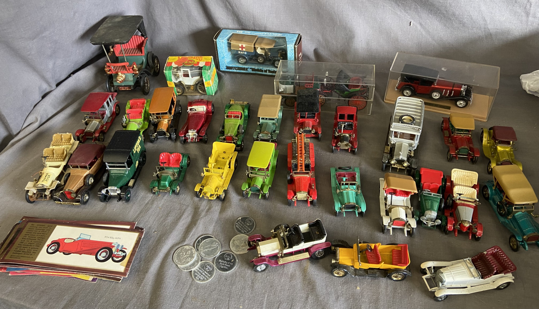Lot of old play worn vintage cars