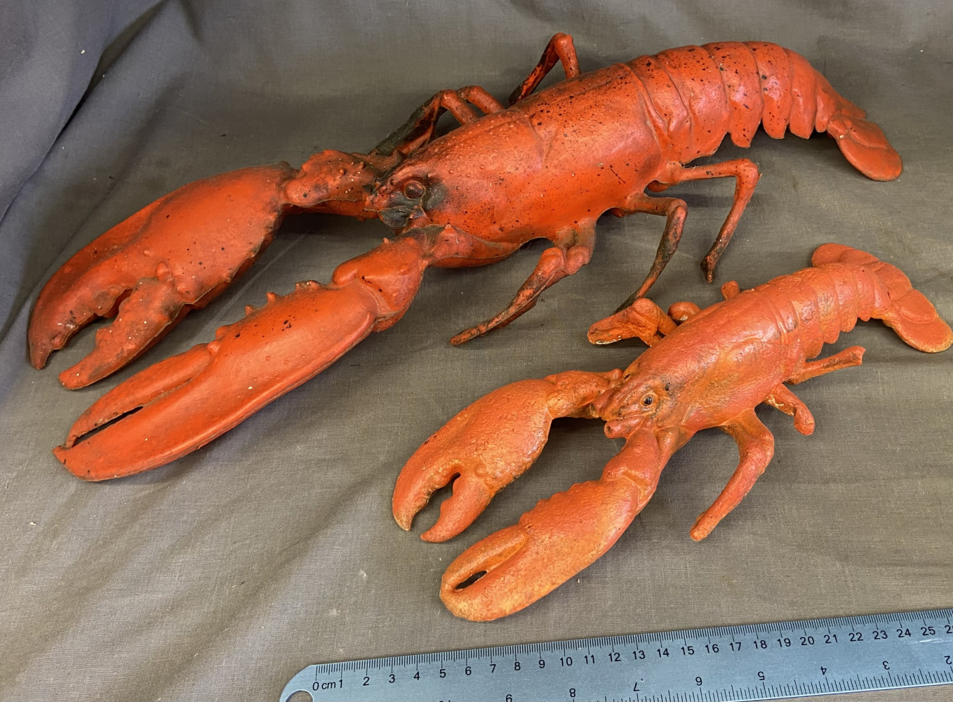 2 vintage plastic display lobsters