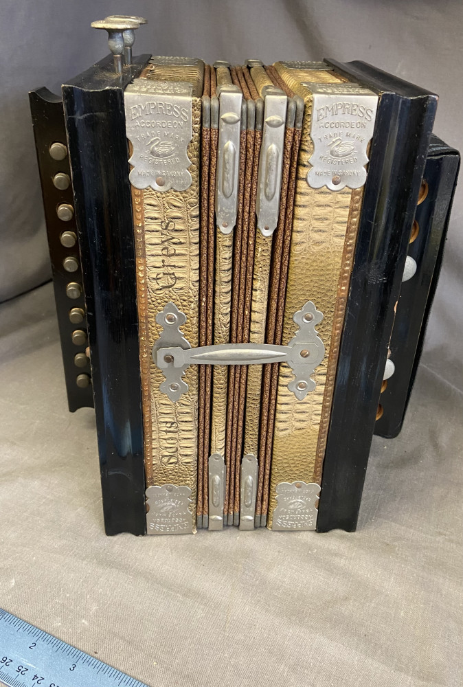 Antique Empress Accordion “SCOTS GREY” military, Fantastic Condition
