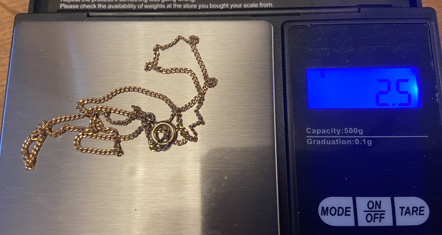 9ct Small Gold chain 2.5 grams