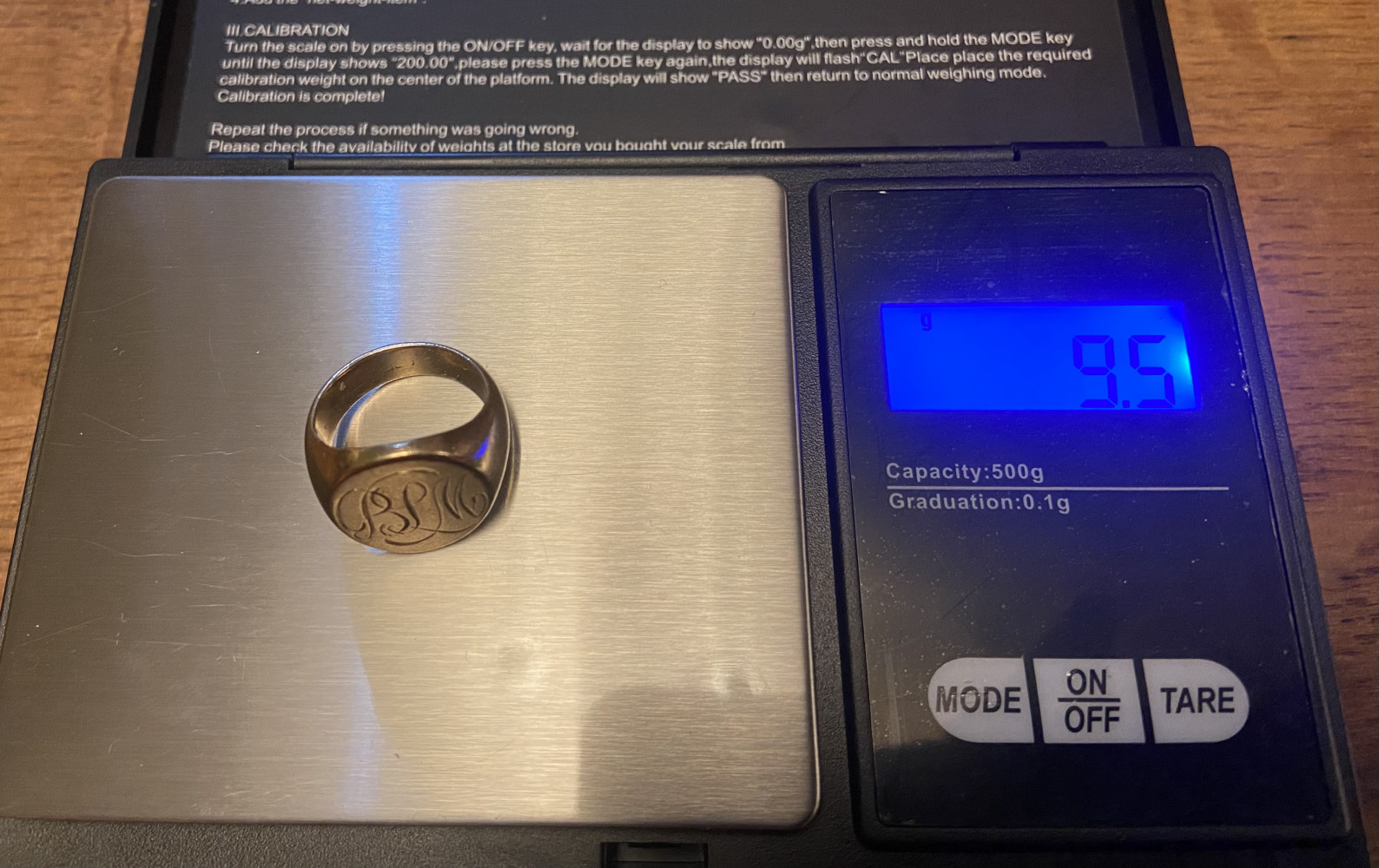 9ct Gold ring 9.5 grams