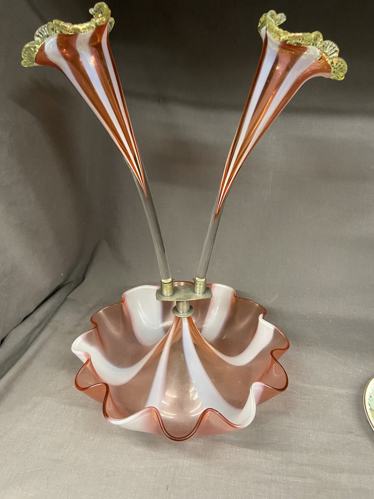 Victorian-era glass epergne